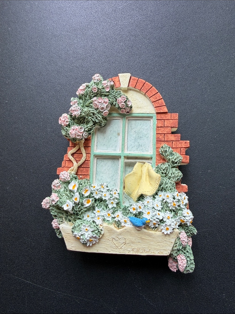 Summer Breeze The Secret Window Wall Plaque with Daisies and Bluebird #3303